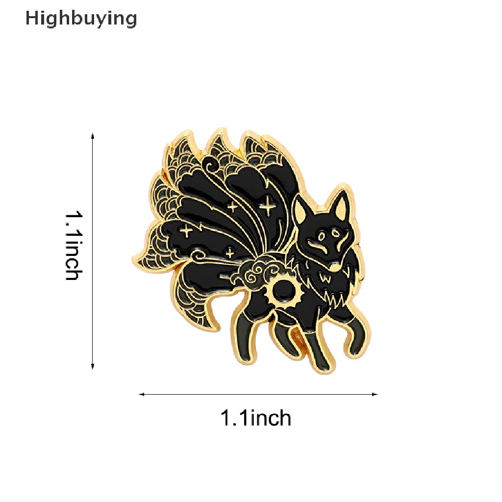 Hbid Kartun Hewan Lucu Enamel Pin Hitam Putih Fox Bros Pin Lencana Baju Tas Aksesoris Wanita Perhiasan Hadiah Glory