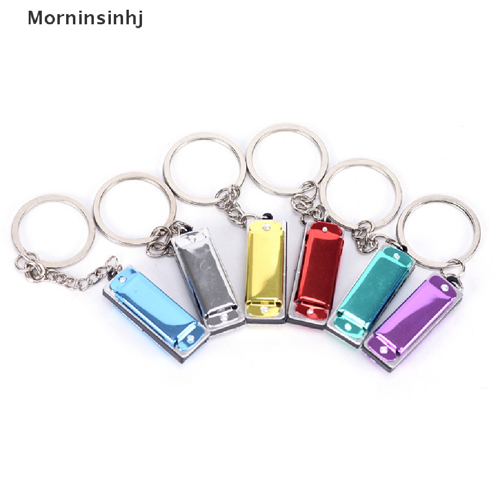 Mornin Warna Random Mini Harmonika Gantungan Kunci Mulut Organ Keyring Pendent Rad Silver Tone id