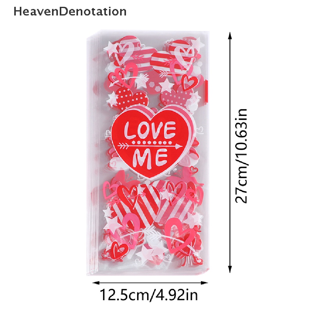 [HeavenDenotation] 50pcs 27cm Valenes Day Gift Bags Cellophane Candy Cookie Kantong Kemasan Kue HDV