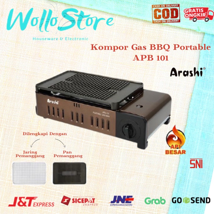 [Kompor] Kompor Gas Bbq Grill Portable / Kompor Camping Portable Arashi Apb 101 [Peralatan]