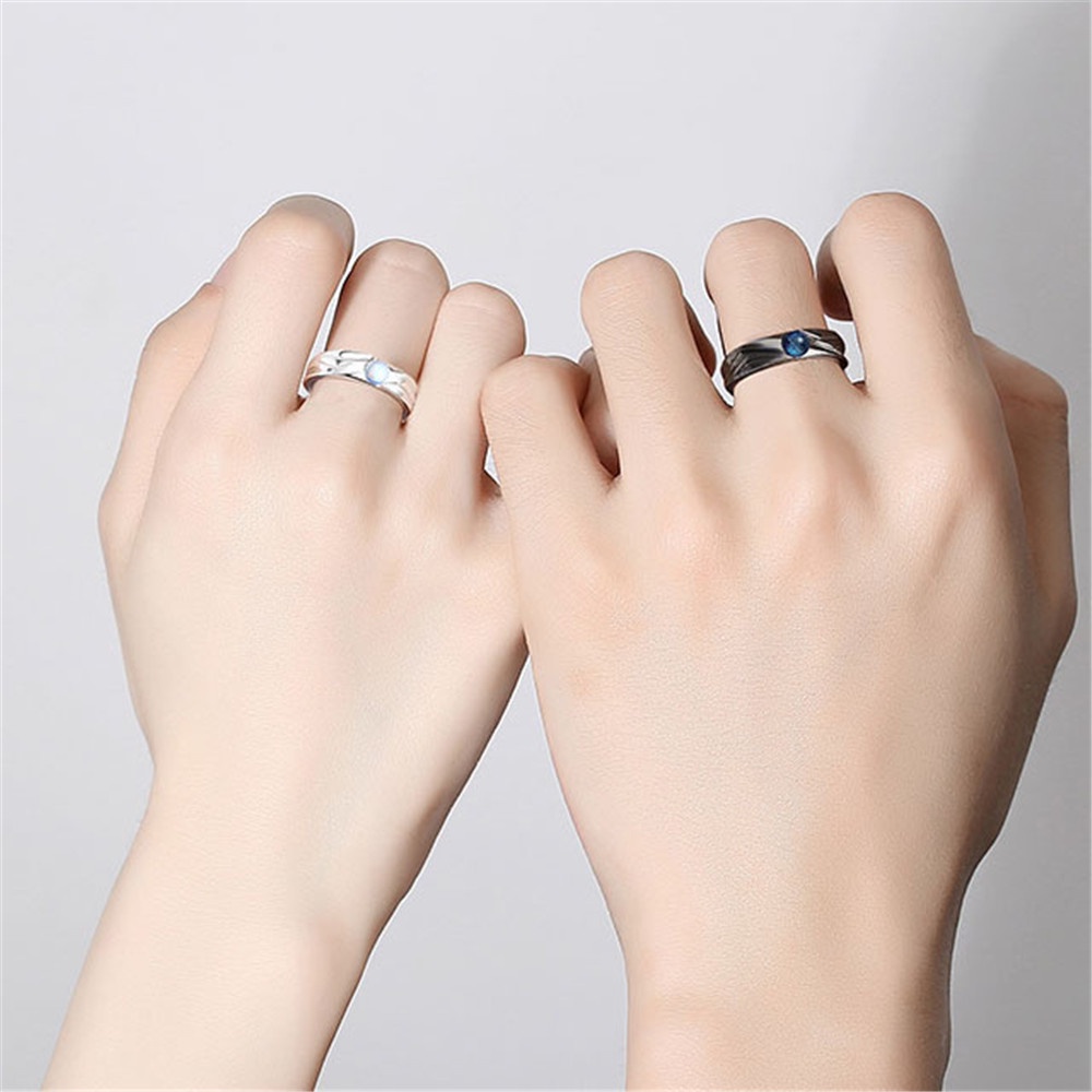 [COD Tangding] 2Pcs Cincin Pasangan Malaikat Dan Setan Pembukaan Adjustable Perhiasan Cincin Jari Antik