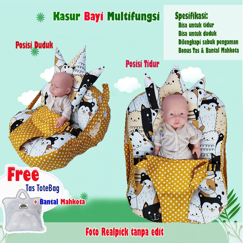 Sofa Bayi Jumbo Bisa Untuk Belajar Duduk Kasur Bayi Sabuk Pengaman Free Tas Dan Bantal Jumbo
