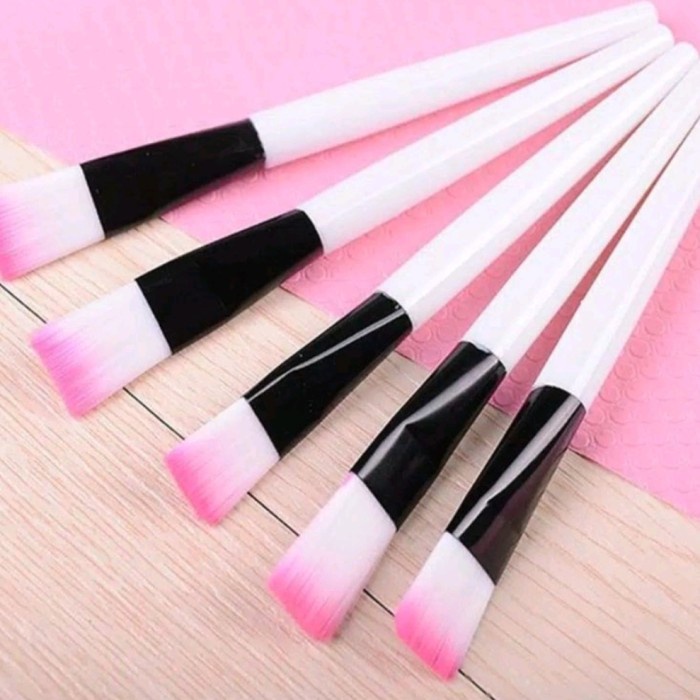 Kuas Masker Wajah Facial Make up Napkin Nilon Brush PREMIUM Putih Pink