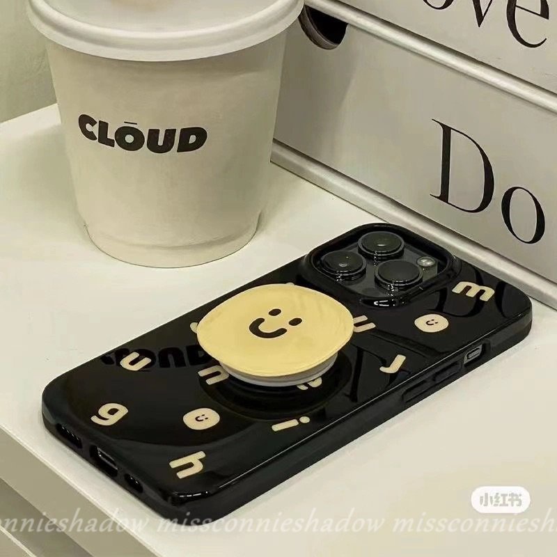 IPHONE Casing Smiley Glossy Halus Lucu Kompatibel Untuk Iphone11 7 8 Plus 11 14 13 12 Pro Max XR X XS Max SE 2020 Ins Fashion Alfabet Sederhana Lembut Tpu Silicon Phone Case