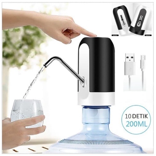 Pompa Galon Elektrik Electric LED USB Rechargeable Dispenser Air Minum Otomatis Water Pump