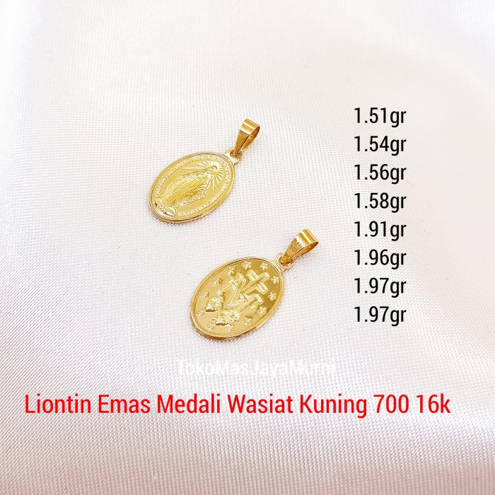 Liontin Emas Medali Wasiat Bunda Maria Kuning 700 17K 019