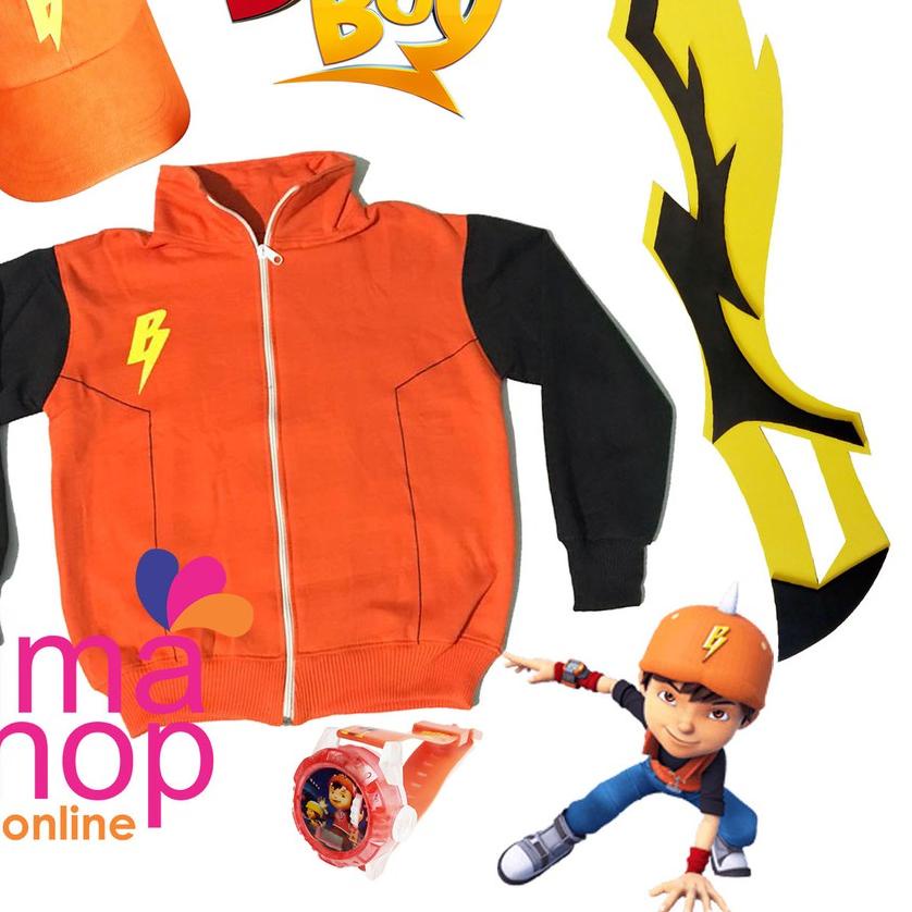 ♨ TOPI + JAM TANGAN + PEDANG MAINAN 1 + JAKET SWEATER BOBOIBOY GALAXY ✼