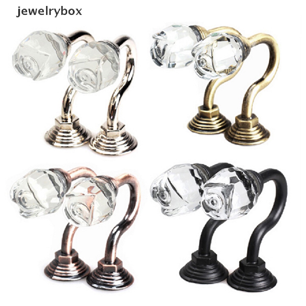 [jewelrybox] 2pcs Besar Logam Bola Kristal Tirai Kait Rumbai Dinding Ikat Belakang Gantungan Holder Curtain Tools Boutique