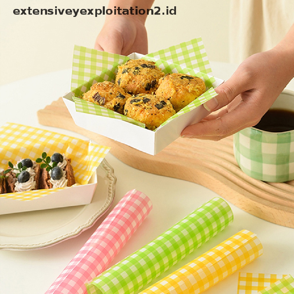 {NEW} 100pcs Wax Paper Sandwich Wrapping Paper Kertas Greaseproof Kertas Penggoreng Udara.