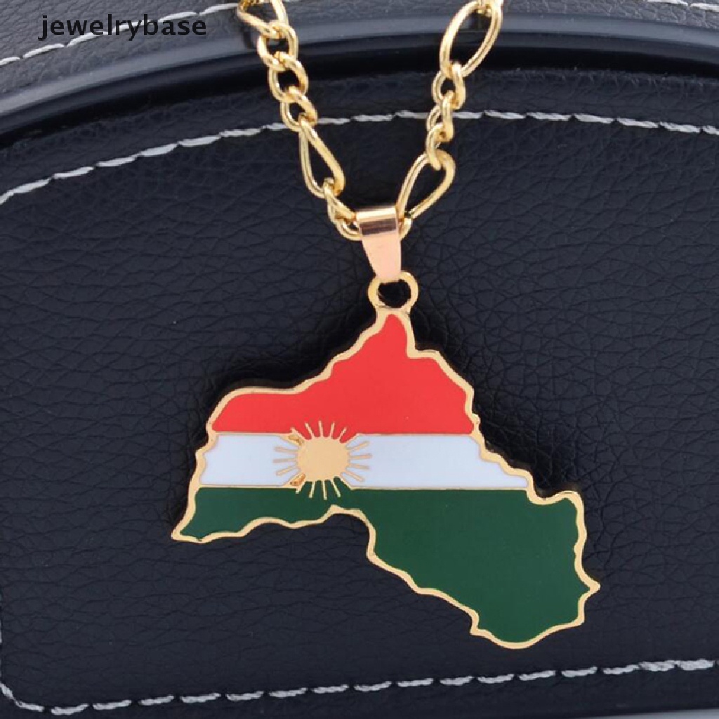 [jewelrybase] Kurdistan Map Kalung Untuk Wanita Pria Hip Hop Liontin Rantai Kreatif Warna Emas Kurdistan Bendera Map Liontin Kalung Perhiasan Hadiah Butik