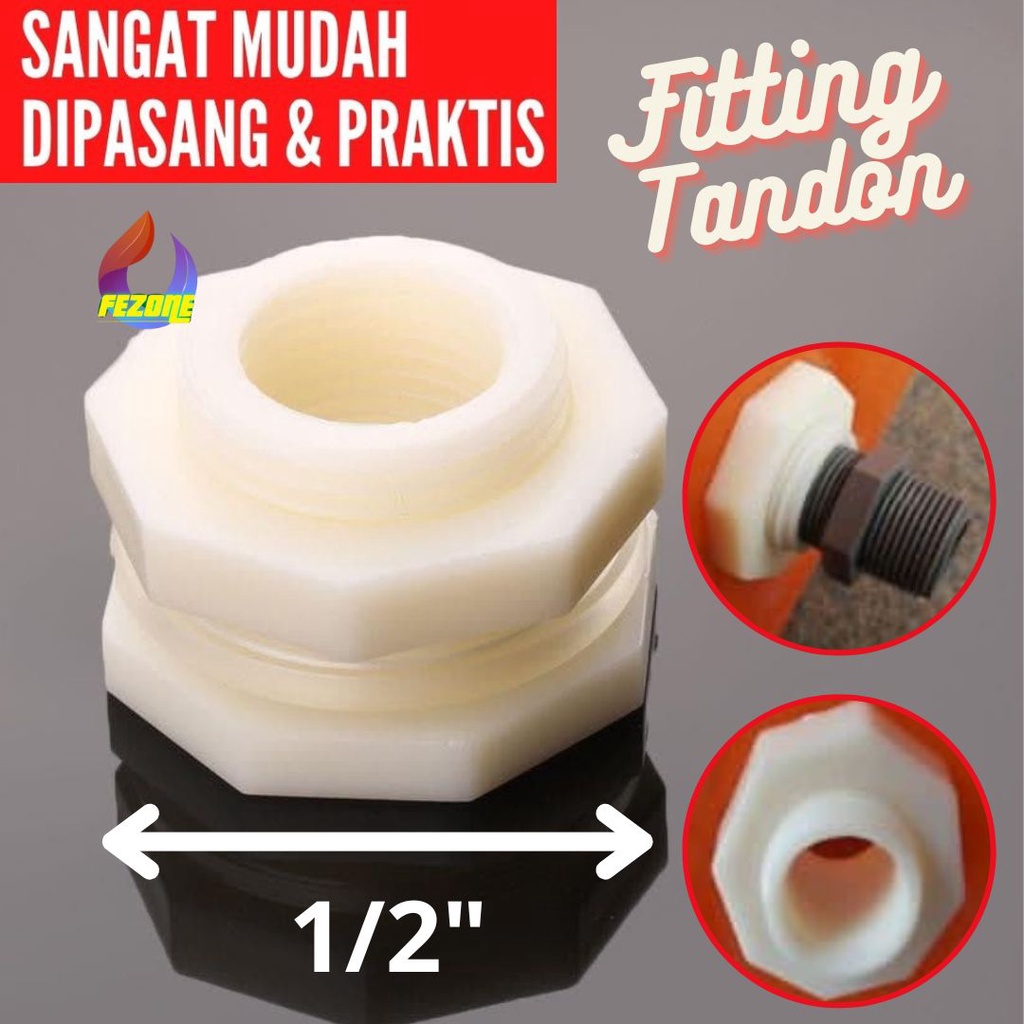 Mur Tandon 1/2 inch Mur Drat Ring Toren Air Tandon PVC Verloop Ring PVC Vlok Ring Nepel Mur Toren Tandon PVC FEZONE