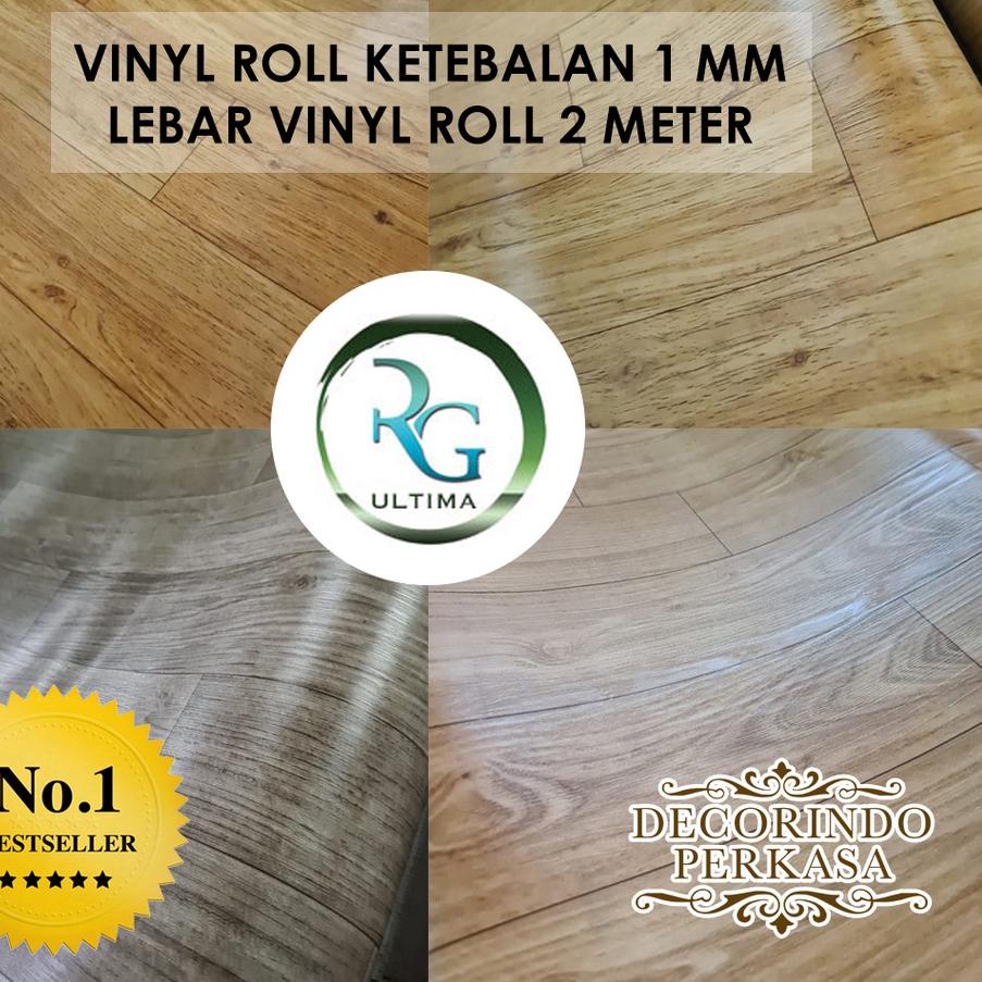 ♣ Karpet Vinyl Roll 1 mm RG Ultima Harga Per Meter Lari Lantai Vinyl Motif Kayu ●