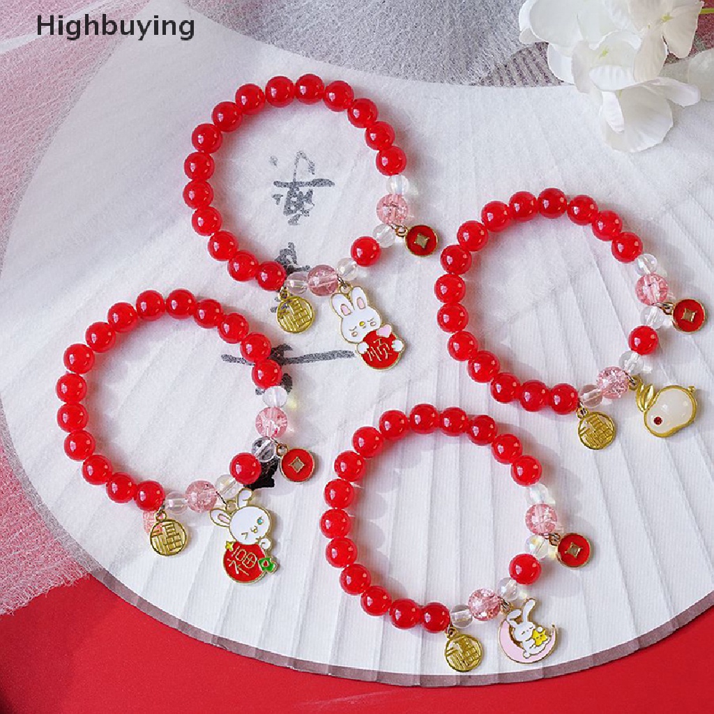 Hbid New Trendy Good Luck Ch Bracelet Red Beaded Vintage Rabbit Bracelet for Women Cute Pendant Bracelet Girl Fashion Jewelry Glory