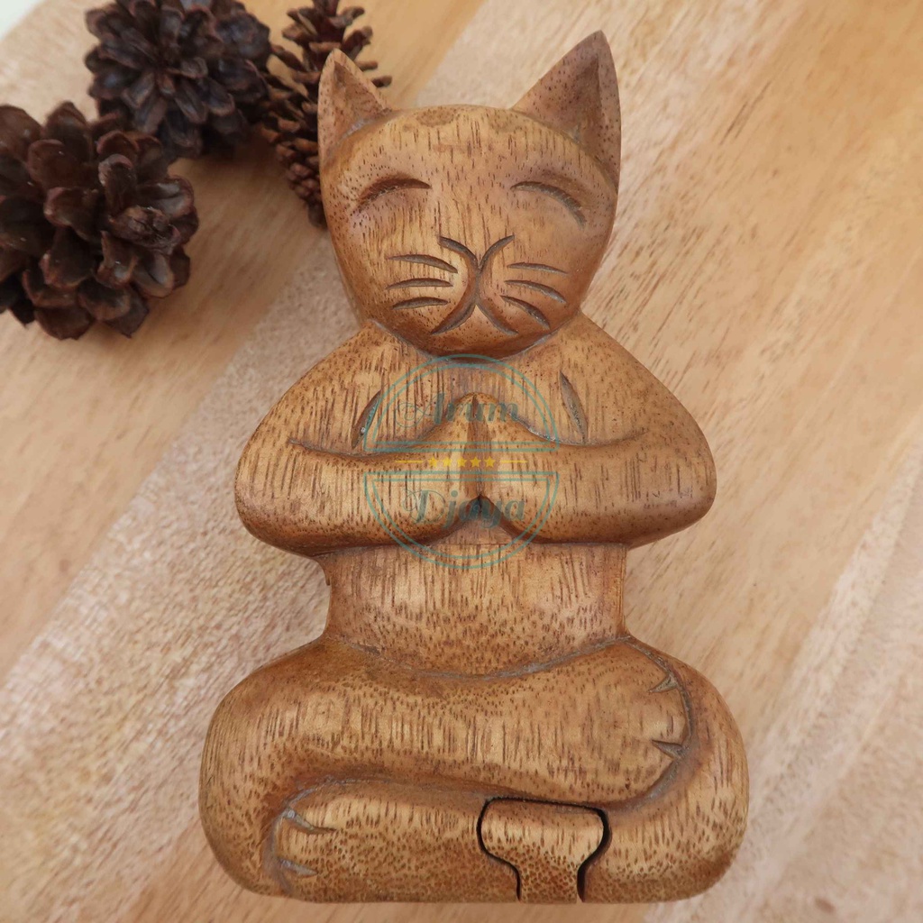 Kotak Perhiasan Dari Kayu Ukir Wooden Jewellery Box Puzzle Gift Box Kotak Hadiah Kayu Puzzle Kucing