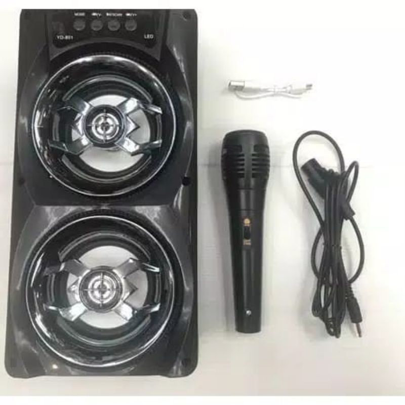 Speaker Bluetooth YD-801/MH-36BT Bonus Mic 3 Inchi Salon Aktif Portable Radio Fm/Speaker Wireless Led Hifi Stereo