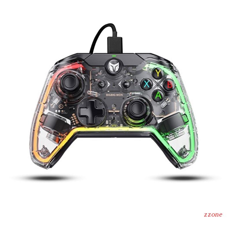 Zzz C1 Lite Wired Controller Cocok Untuk Switch/Win10/Win11 Dengan Tombol Belakang RGB Non-slip Grip Transparan Game Contro