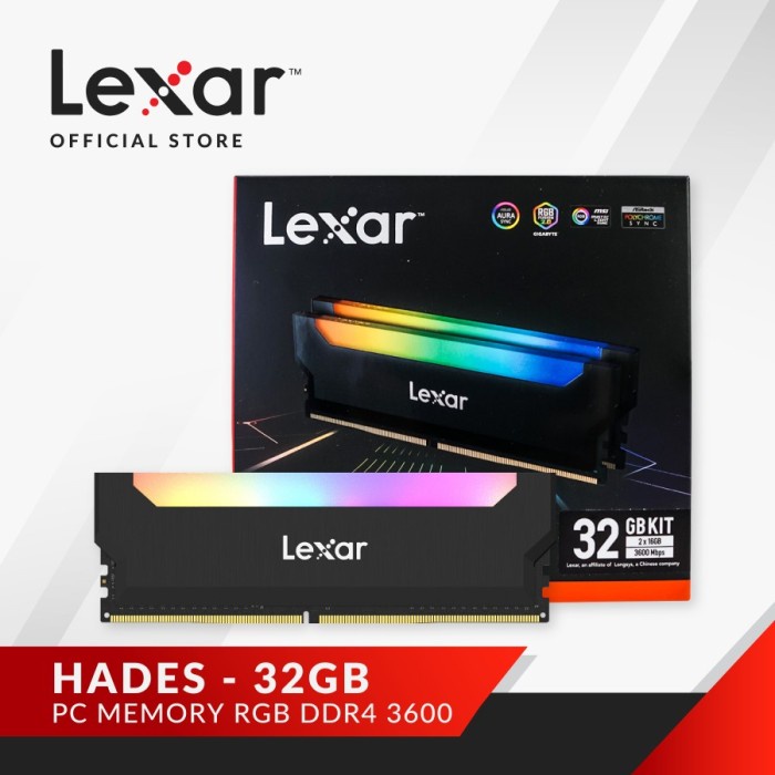 Lexar Hades RGB DDR4 3600 Desktop Memory - 32GB (16GB x 2)