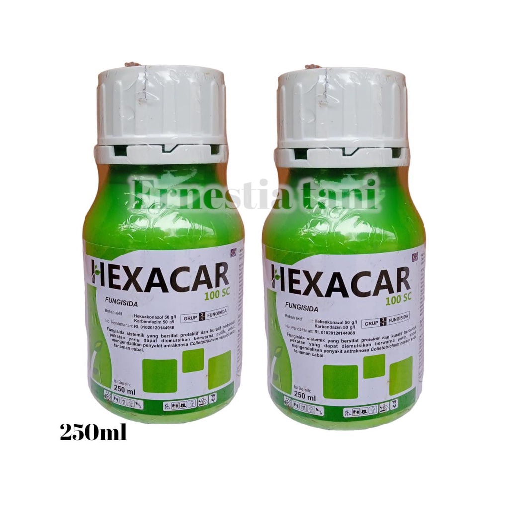 Fungisida sistemik HEXACAR 100 SC 250ml Bahan Aktif Heksakonazol 50 g/l Karbendazim 50 g/l Anvil Hek