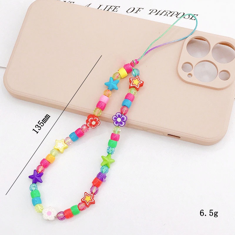 3d Kupu-Kupu Bintang Bunga Manik-Manik Rantai Anti Hilang Universal Tali Gelang Untuk iPhone Android OPPO VIVO Huawei Xiaomi Redmi Samsung Semua Ponsel Earphone Cases