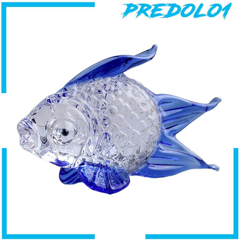 [Predolo1] Patung Ikan Mas Kaca Tiup Tangan Handmade Ornamen Koleksi Lucu