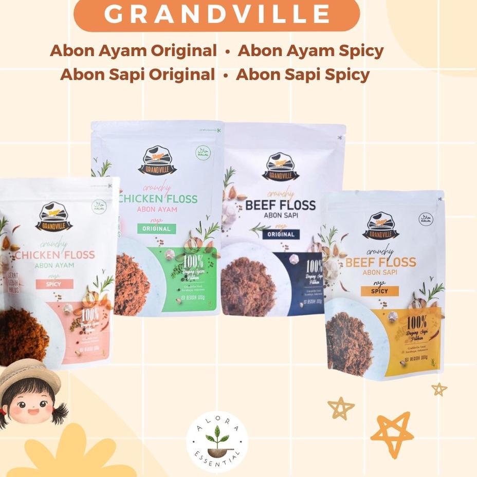 

♫ Grandville Abon Sapi Ayam Crunchy – Abon Anak Non MSG Halal MPASI ♦