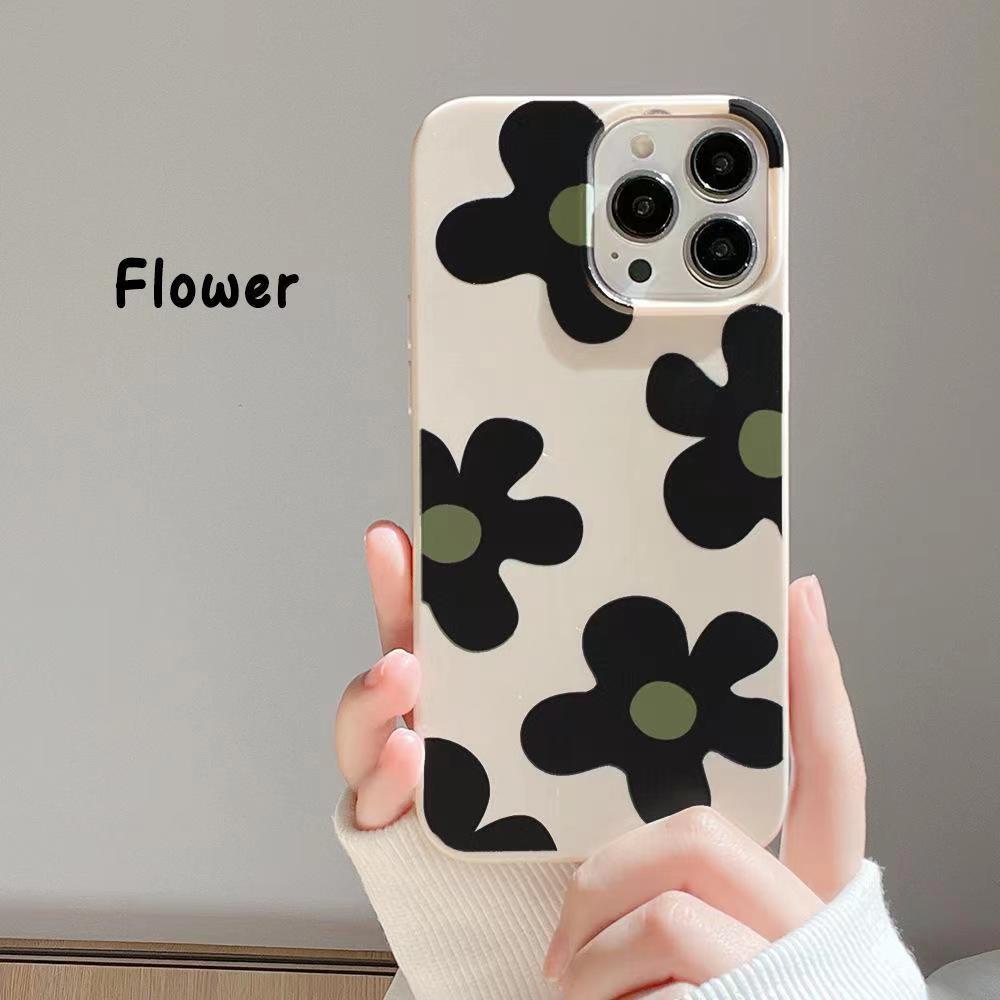 IPHONE Ins Pola Bunga Cocok Untuk Iphone14 14pro 14plus 13 13mini 13pro 13prm iPhone12 7Plus 8Plus Xr XS 13 12mini Pro Max Empat Sudut Casing Ponsel Tahan Guncangan