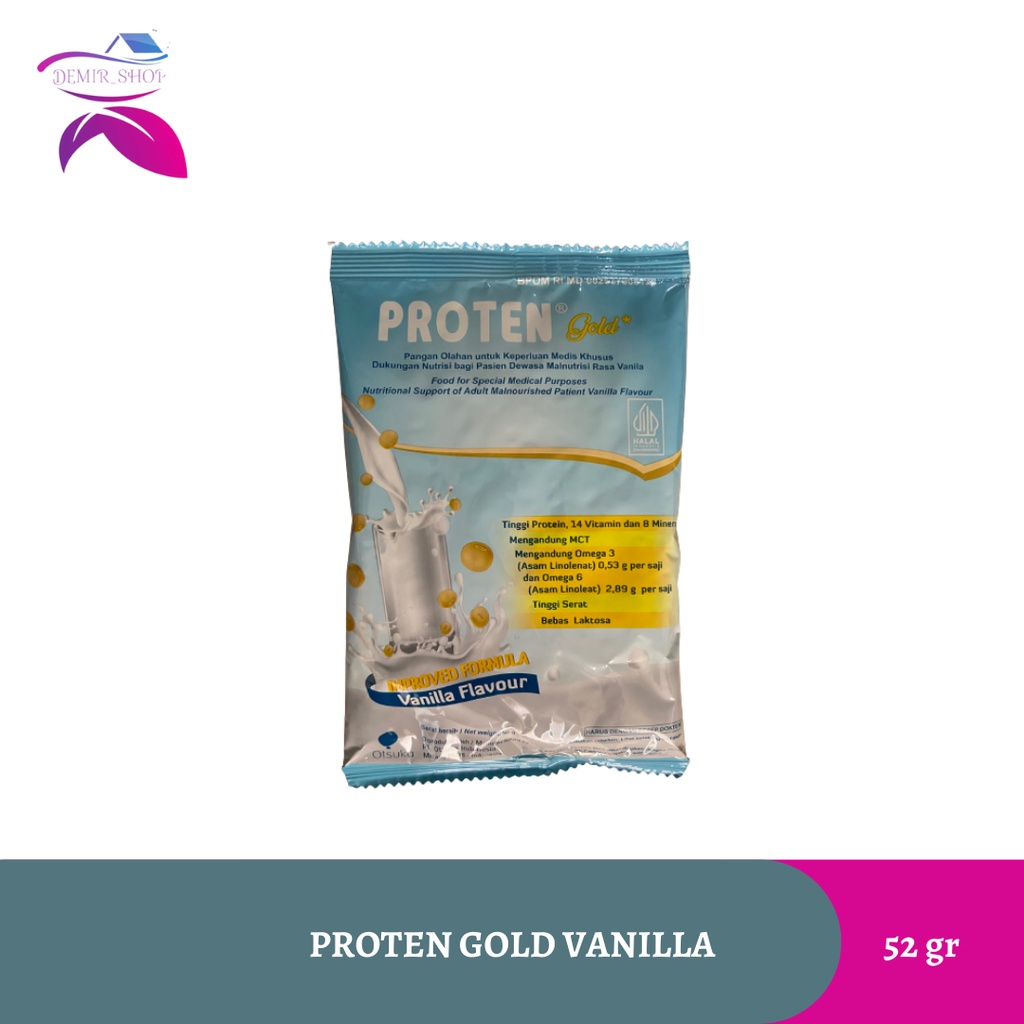 Susu Proten Gold Vanilla &amp; Coklat per Sachet 52 gr