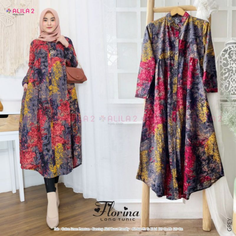 FROLINA LONG TUNIC Original Alila Tunic Wanita Kekinian