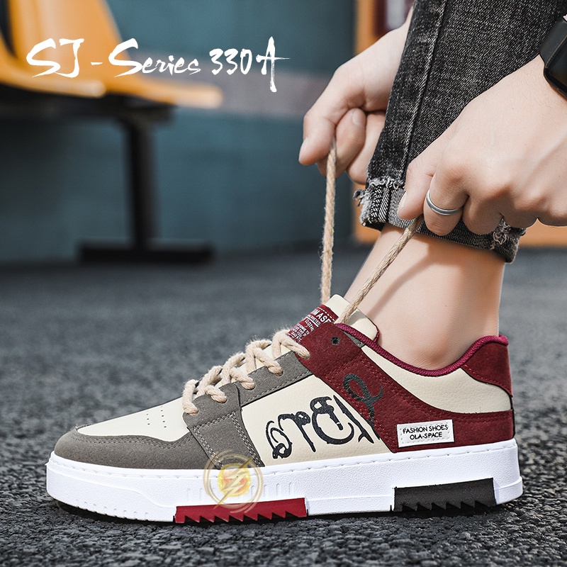 [OOS] Sepatu Sneakers Pria Casual Motif Keren dan Unik Buat Nongkrong Kualitas Import Premium -330A