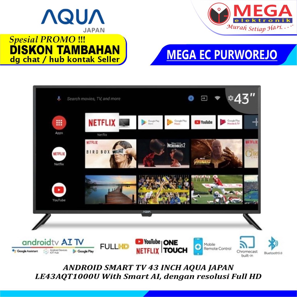 LED AQUA 43INCH LE43AQT1000U / LE 43AQT1000 ANDROID TV