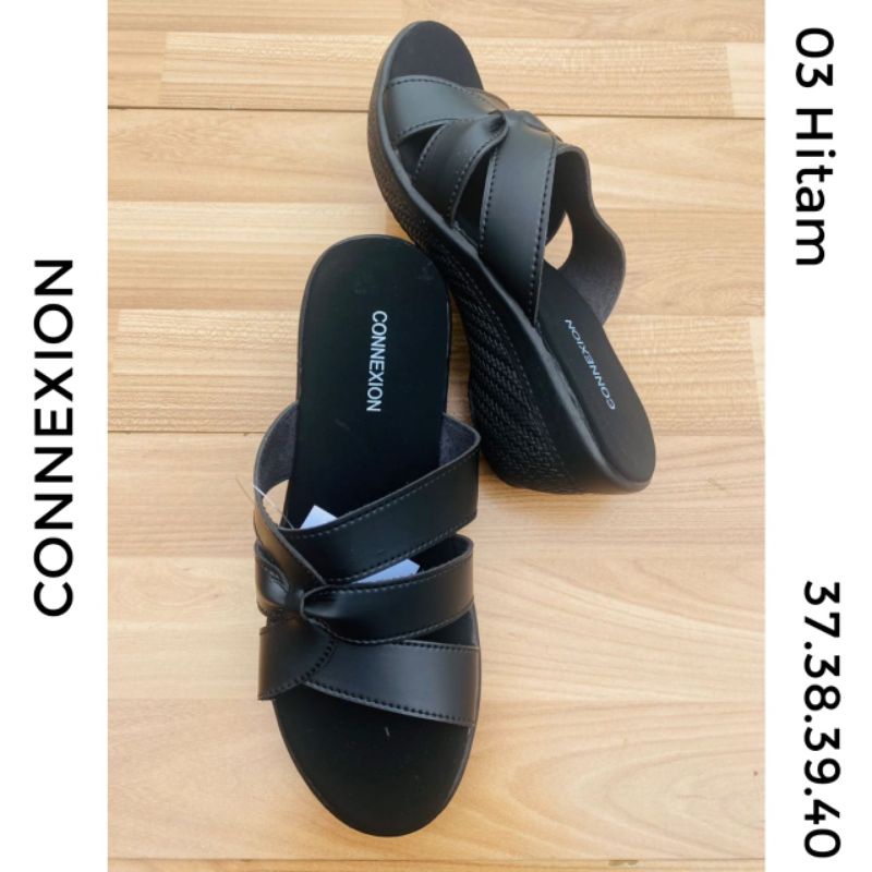 Connexion Wedges 03 hitam/cream