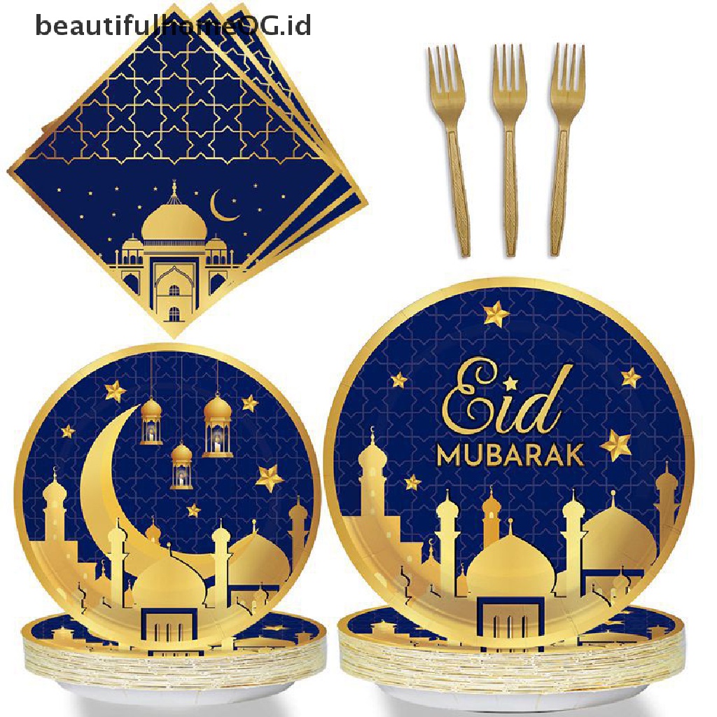 // Beautifulhomeog.id// Set Peralatan Makan EID Mubarak Dekorasi Ramadhan2023Perlengkapan Pesta Ramadhan Kareem **