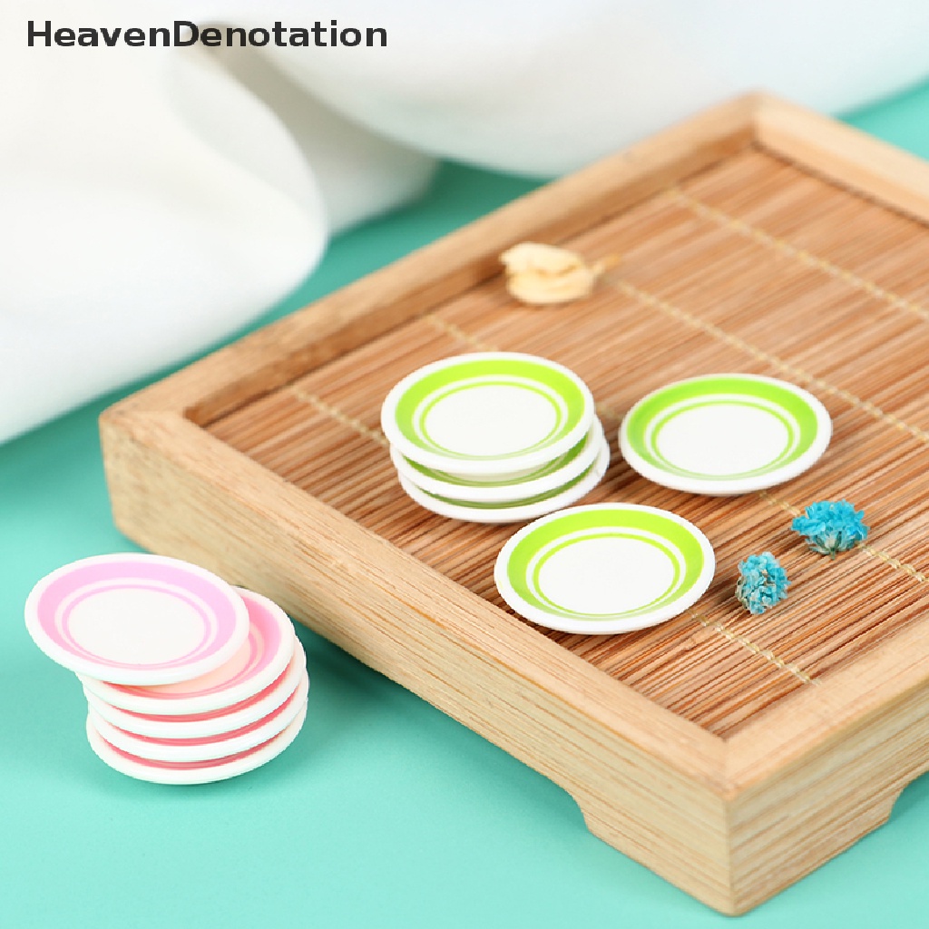 [HeavenDenotation] 5pcs / bag 1: 12 Dollhouse Miniature Colorful Plate Dishes Kitchen Accessories Toys HDV