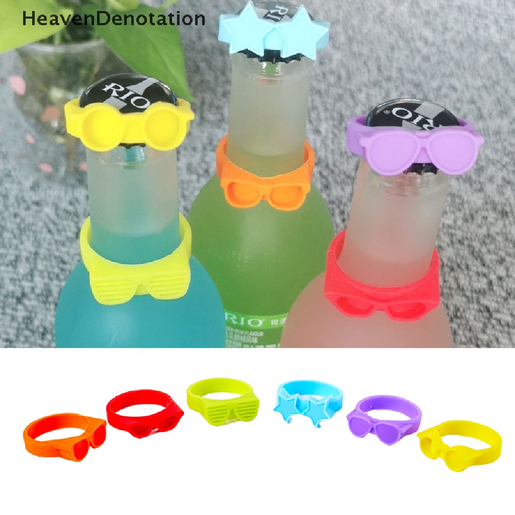 [HeavenDenotation] 6pcs Gelas Silikon Berbentuk Gelas Wine Penanda Gelas Minum Identifier Goblet HDV