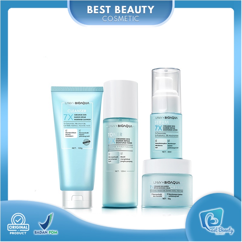 ★ BB ★ BIOAQUA 7X Ceramide SERIES - Skincare Repair Barrier With Moisturizer Cream/Hydrating Toner/Serum Wajah/Gentle Cleanser