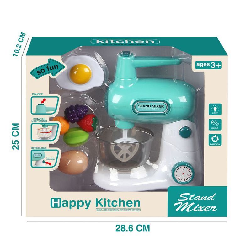 Mainan Anak STAND MIXER BLUE Blender Lampu Elektronik Happy Kitchen