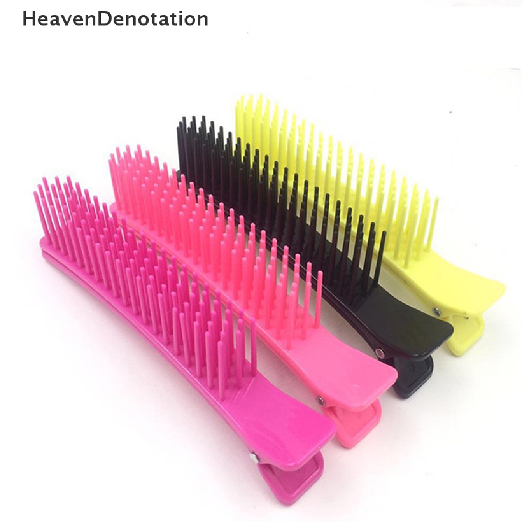 [HeavenDenotation] 2pcs Grip Rambut Profesional Hairdressing Sectioning Cutg Klem Klip Sisir HDV