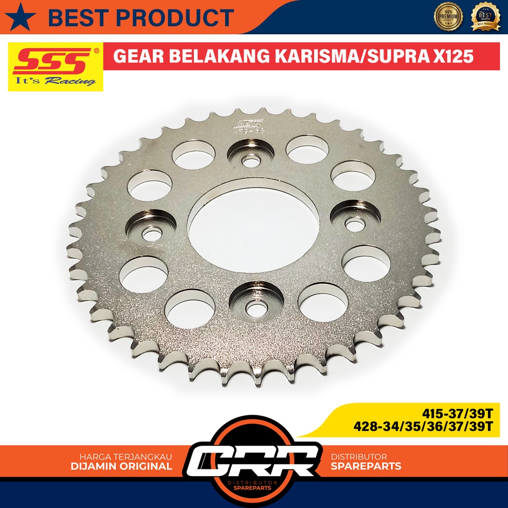 Gir Gear Belakang SSS Racing Honda Karisma Supra X 125 Supra Fit New Honda KPH Ukuran 415 37T 39T Uk