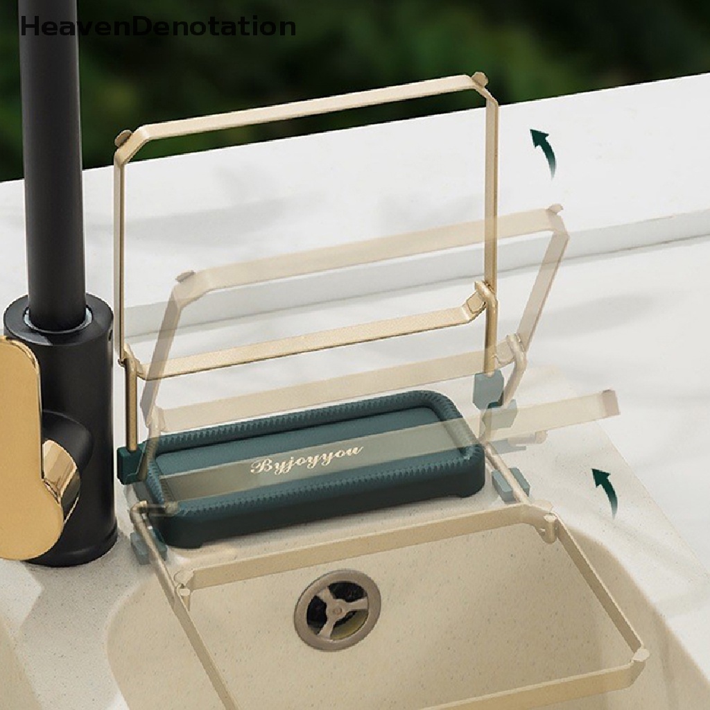 [HeavenDenotation] Rak Saringan Wastafel Dapur Lipat Saringan Wastafel Mesh Bag Stand Waste Garbage Net Shelf Anti-Cging Disposable Garbage Mesh Bag HDV