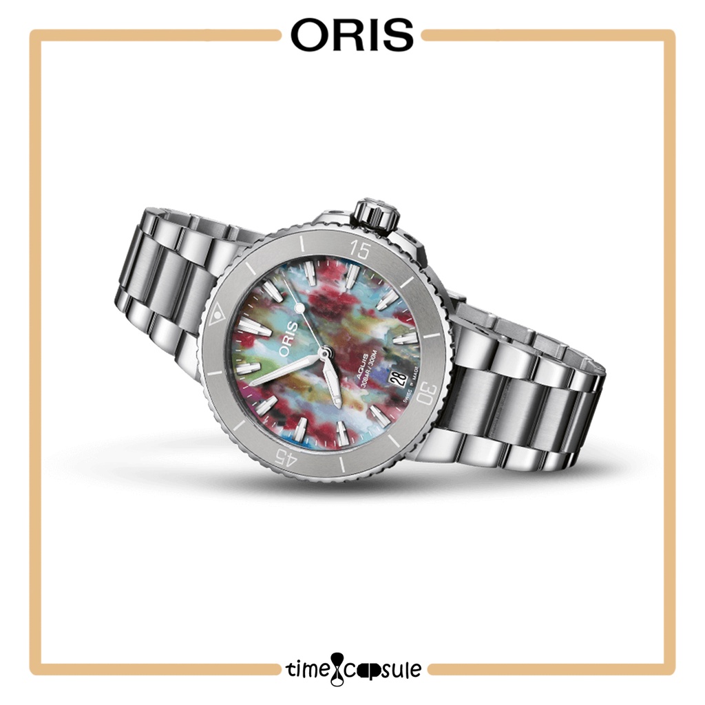 Jam Tangan ORIS Aquis Date Upcycle 733 7770 4150 Metal Bracelet Women's Watch