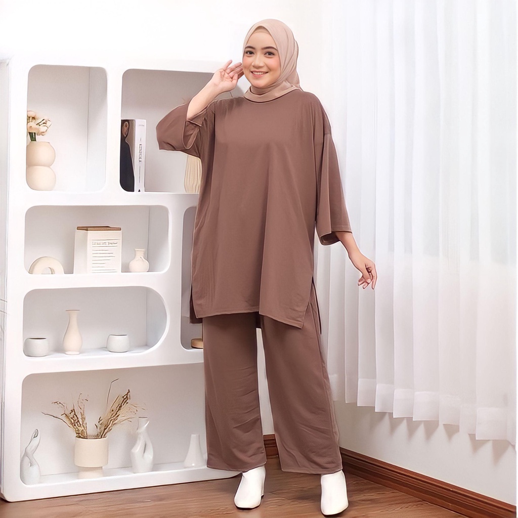 ONESET POLOS JUMBO CELANA ATASAN OVERSIZE BASIC RATA SETJUMB