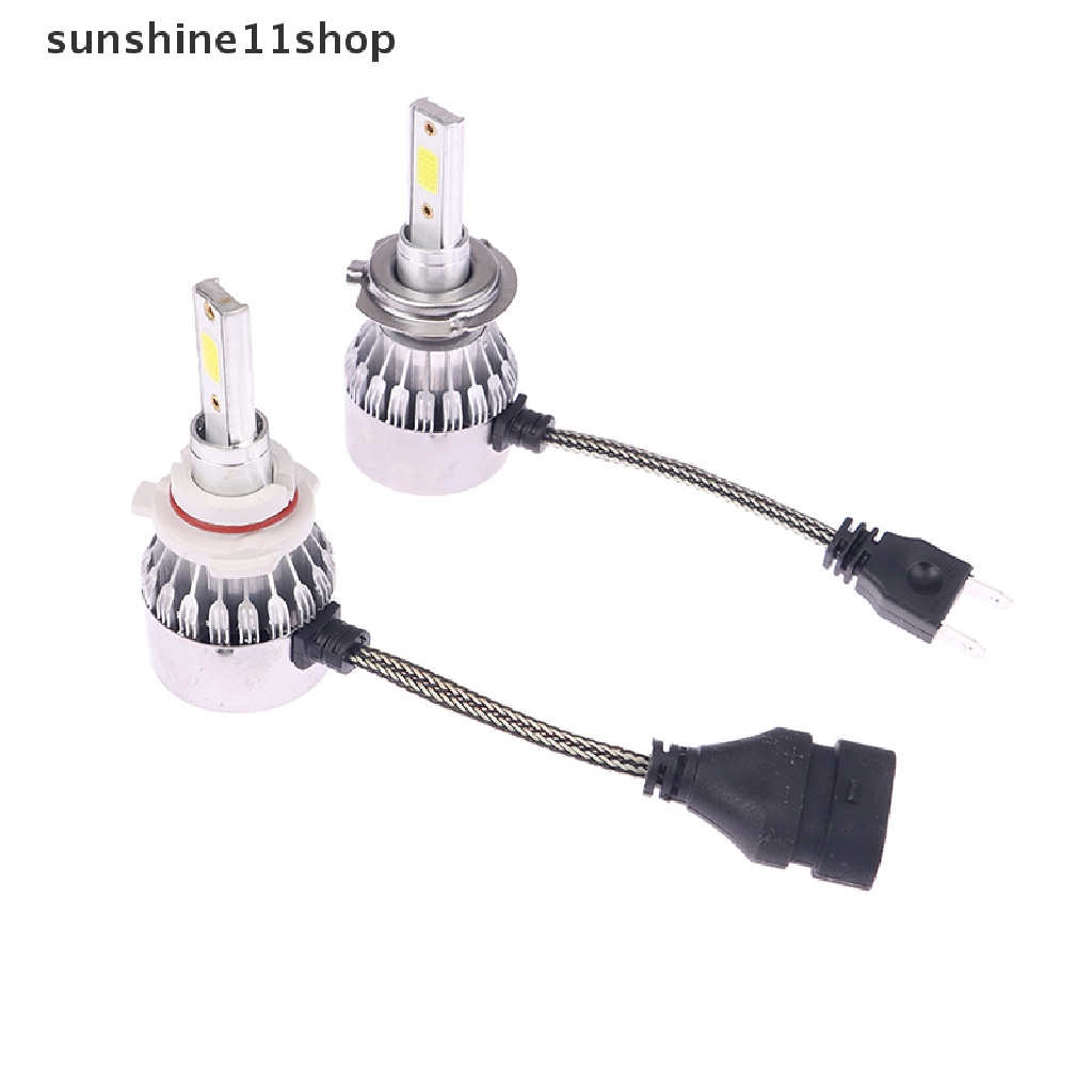 Sho 2Pcs LED Headlight Bulbs Lampu Mobil LED 6000K 36W 12V 3800LM Headlamps Otomatis N