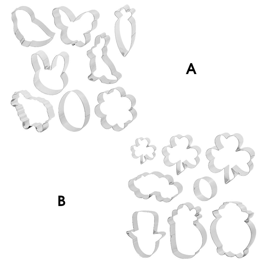 Cookie Cutters Stamper 8buah Biskuit Bentuk Set Fondant Cetakan Stainless Steel DIY Alat Adonan Biskuit Baking Pesta Tema