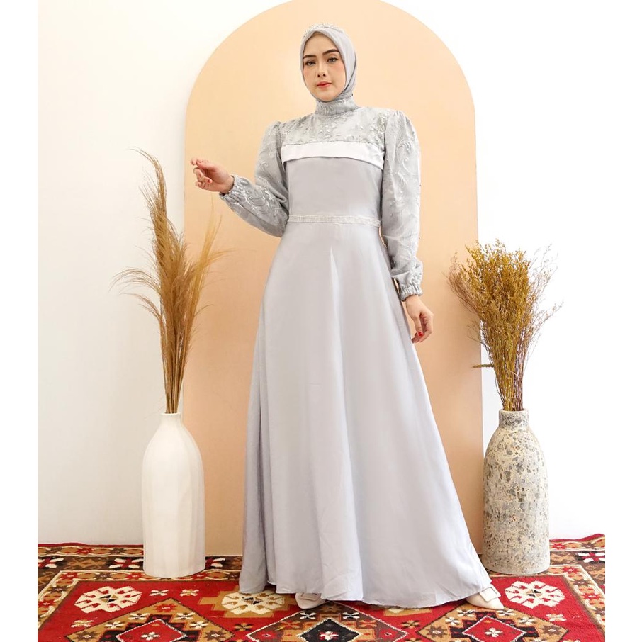 (100% RealPict) KINAN GAMIS MAXI DRESS PREMIUM MAXMARA SILK TILE / GAMIS PESTA / GAMIS KONDANGAN / MAXI PESTA / GAMIS LEBARAN / MAXI MUSLIM FASHION