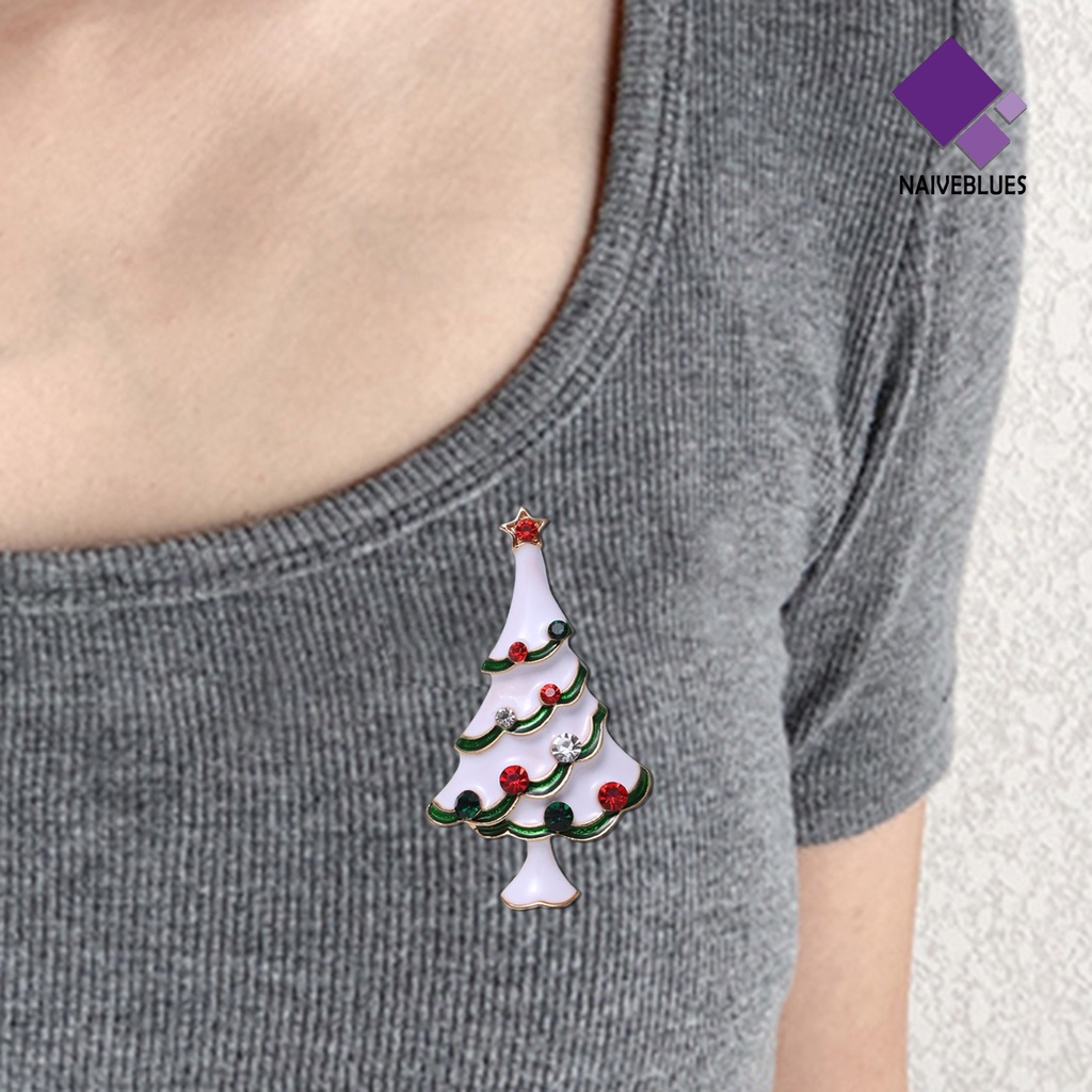 &lt; Naiveblues &gt; Bros Natal Sederhana Kreatif Pengerjaan Good-Looking Pohon Xmas Berlian Imitasi Bros Pacaran