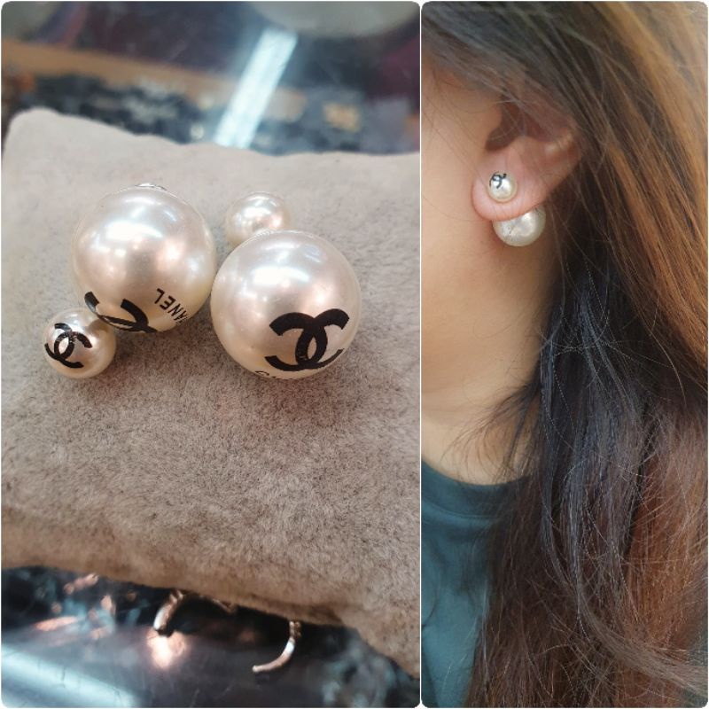 Anting mutiara pearl Ch Import tidak karatan