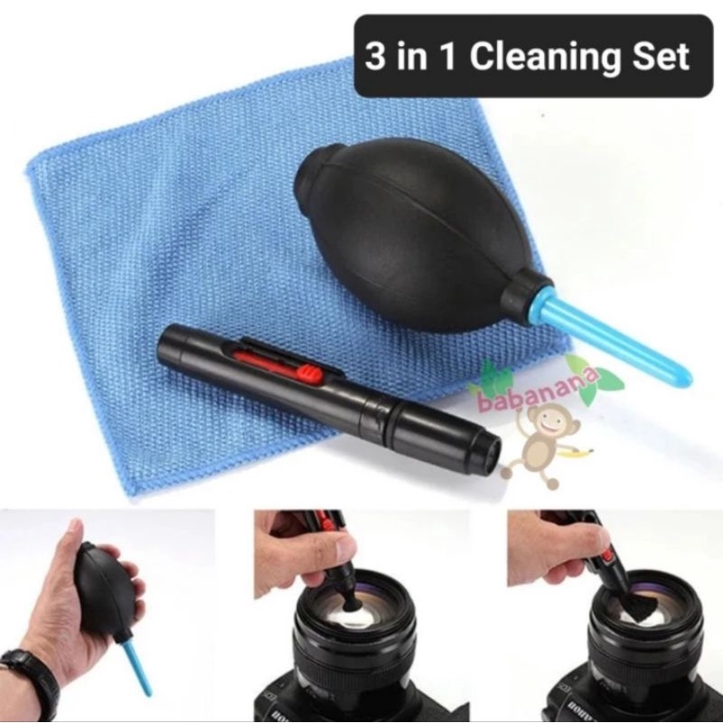 3 in 1 Cleaning Kit Set Pembersih Kamera Laptop Komputer Blower Brush