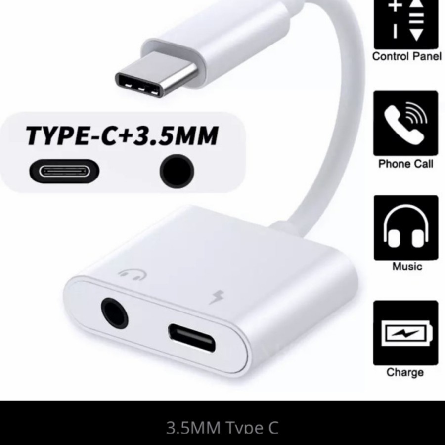 XIAOMI OPPO VIVO REALME SAMBUNGAN AUDIO Headset Jack Adapter TYPE C TO JACK 3.5 MM