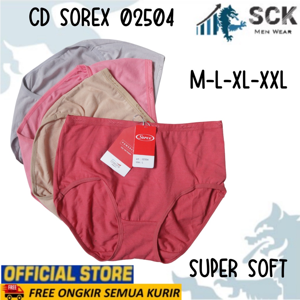 CD SOREX 02504 Size L-XXL / CELANA DALAM PEREMPUAN Model MID WAIST / Pakaian Dalam Wanita - sckmenwear GROSIR