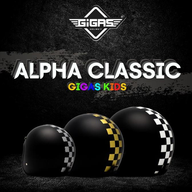 GIGAS HELMET ANAK BLACK DOFF CHECKER ALPHA CLASSIC